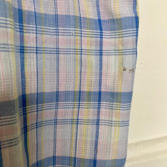 Vintage 1970's Thin Pearl Snap Short Sleeve Plaid Shirt - Picture 6 of 7